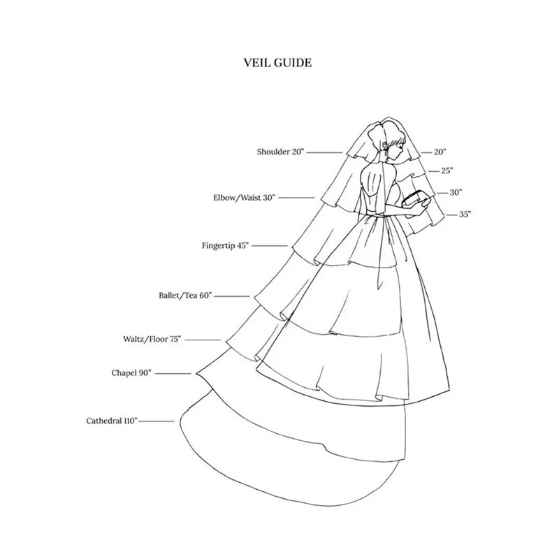 Minimalist long wedding veil with exclusive bow