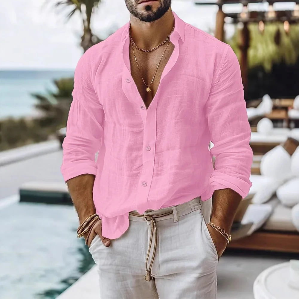 Men's Cotton and Linen Shirt