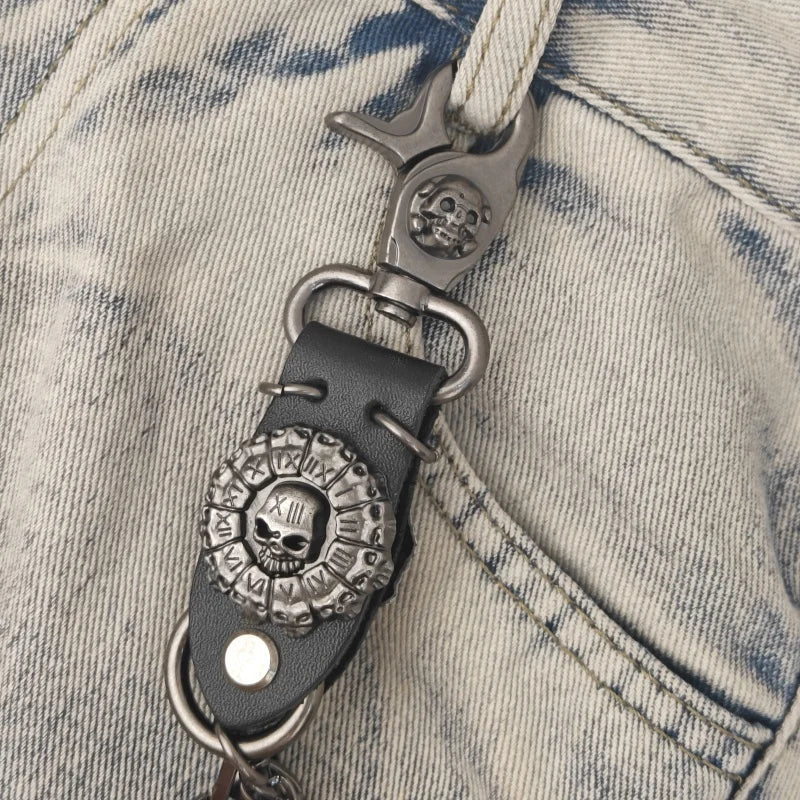 Multicolored Retro Punk Three Layers Pants Chain