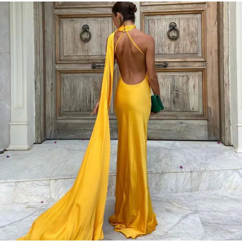 Elegant long female dress
