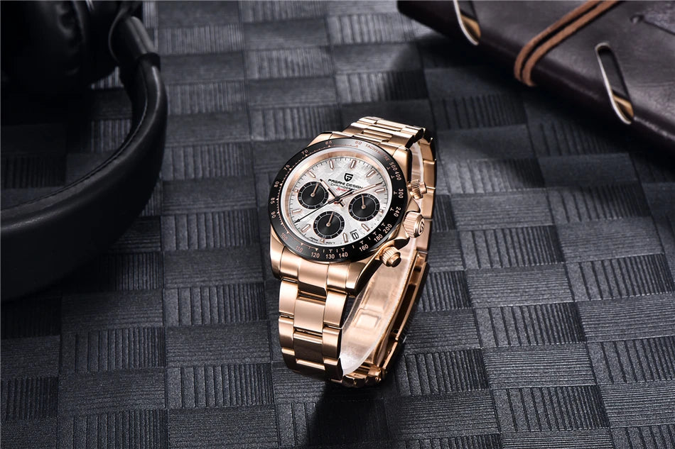 Luxury Retro Chronograph Watch with Sapphire