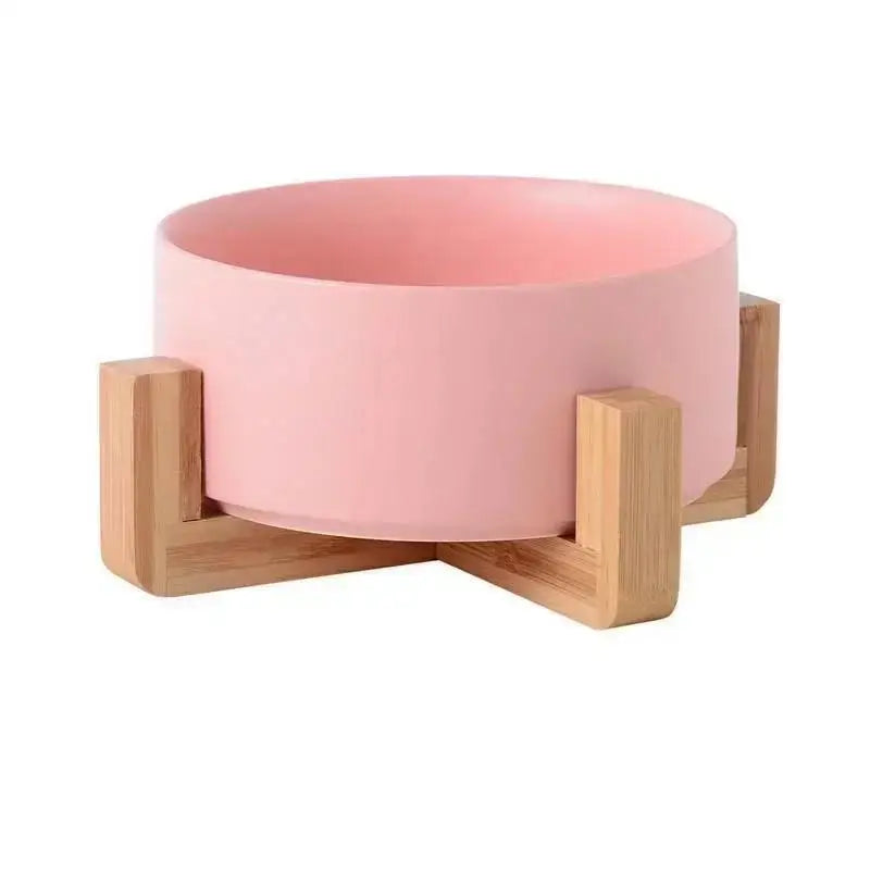Wooden Bowl with Stand for Pets