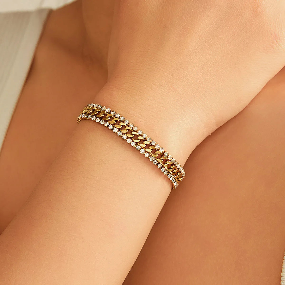 18K Gold Plated Bracelet with Cubic Zirconia