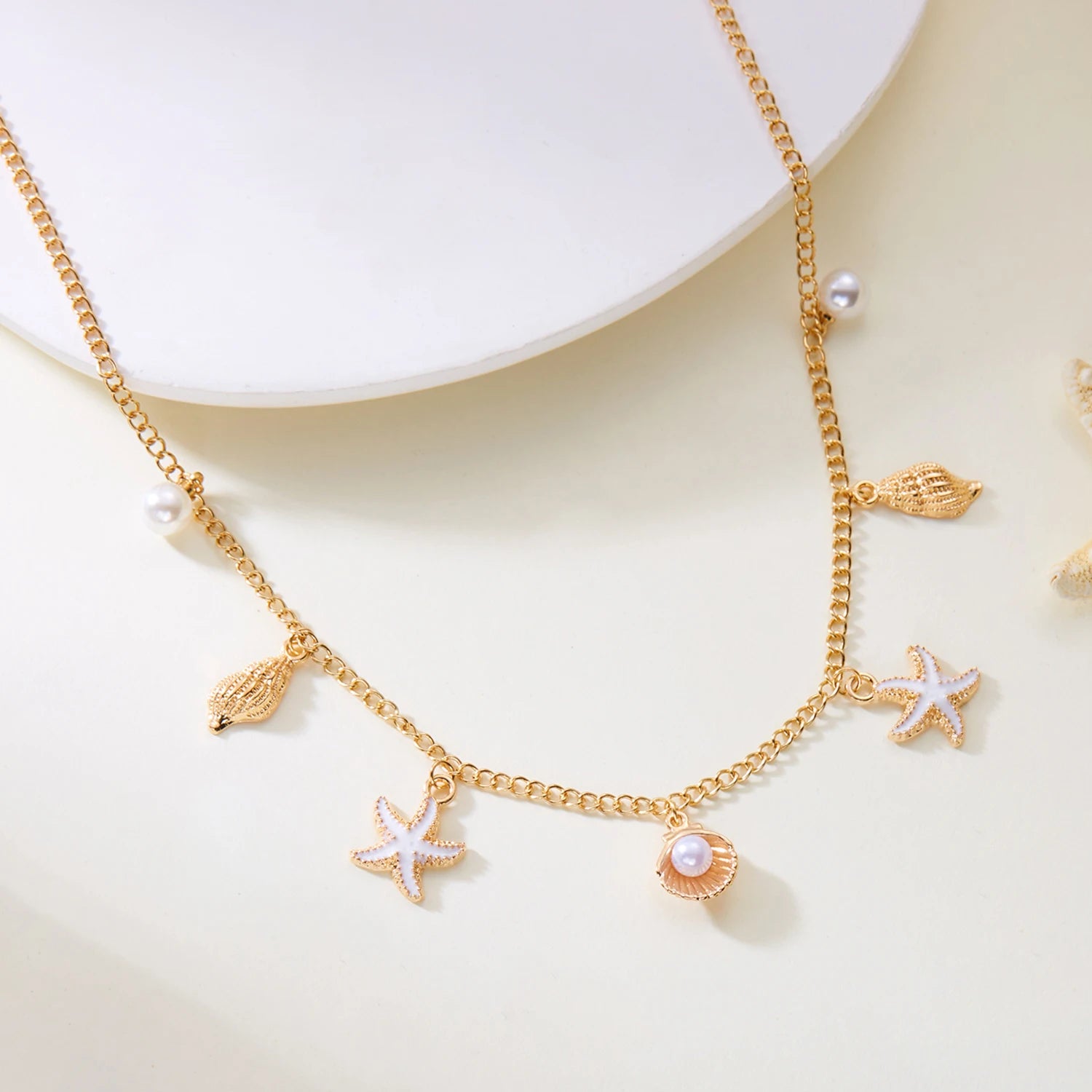 Turtle and Starfish Pendant Necklace