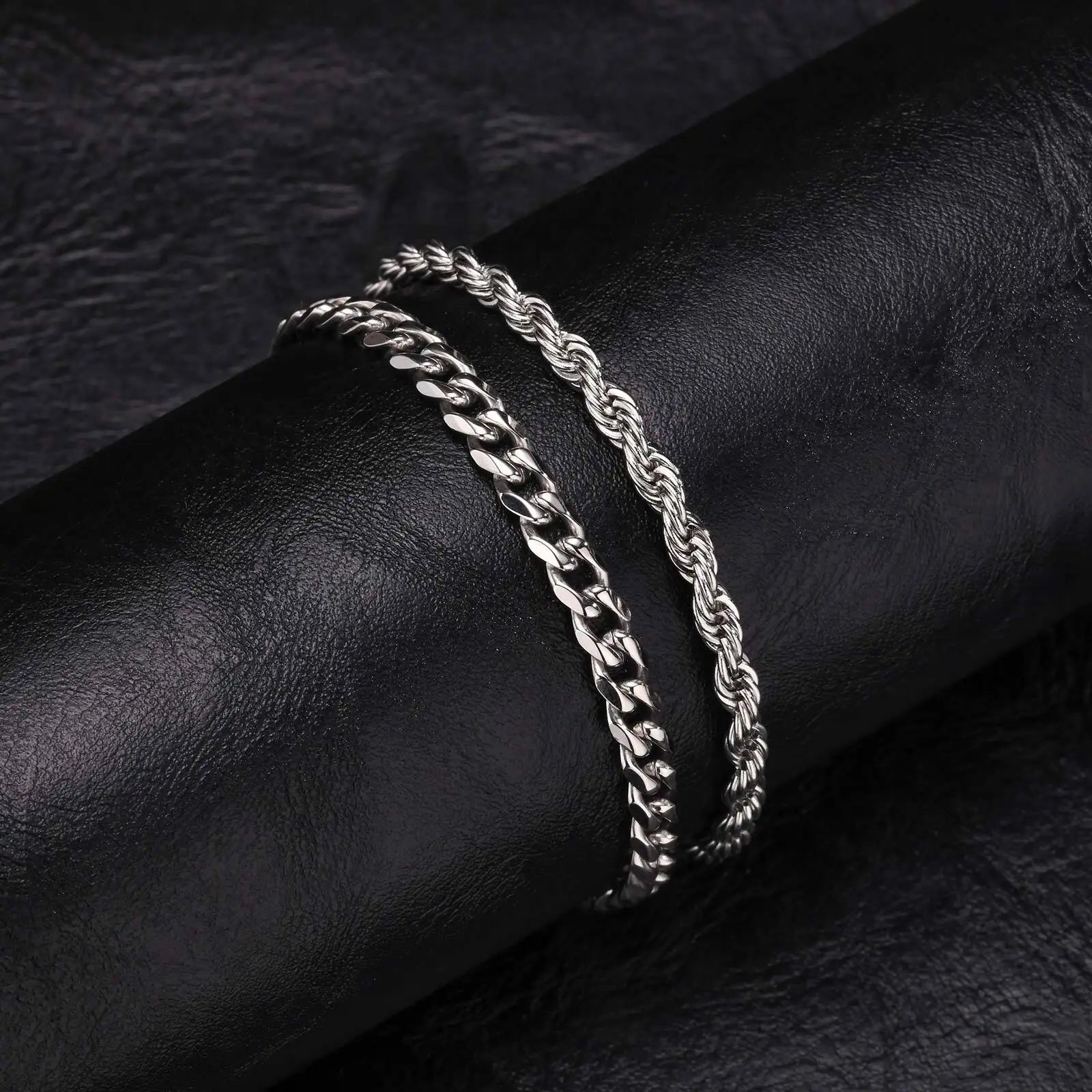 Set of 2 Stainless Steel Bracelets