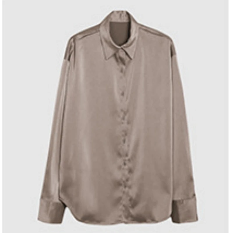 Vintage Satin Button-Down Shirt