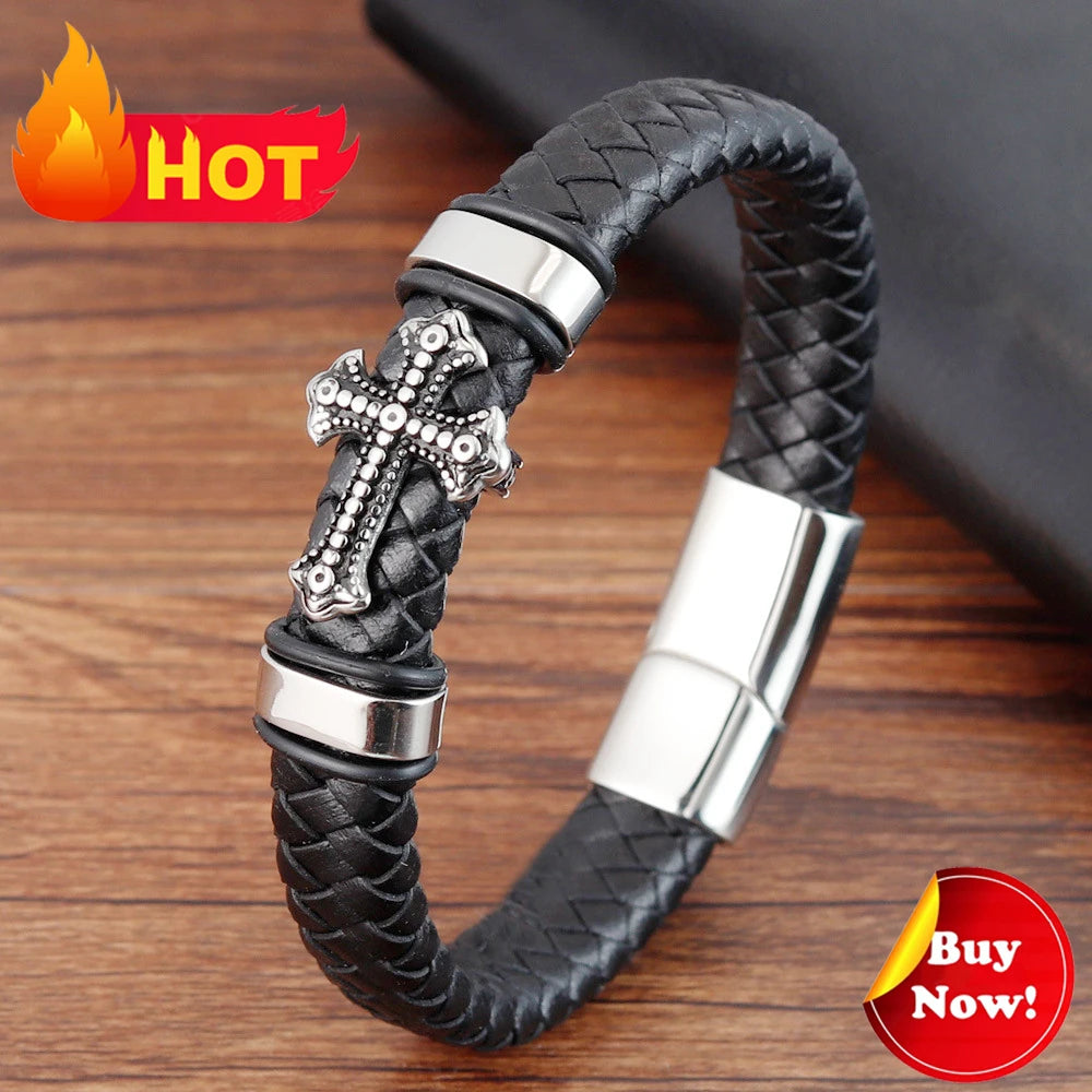 Leather Bracelet with Teeth Totem