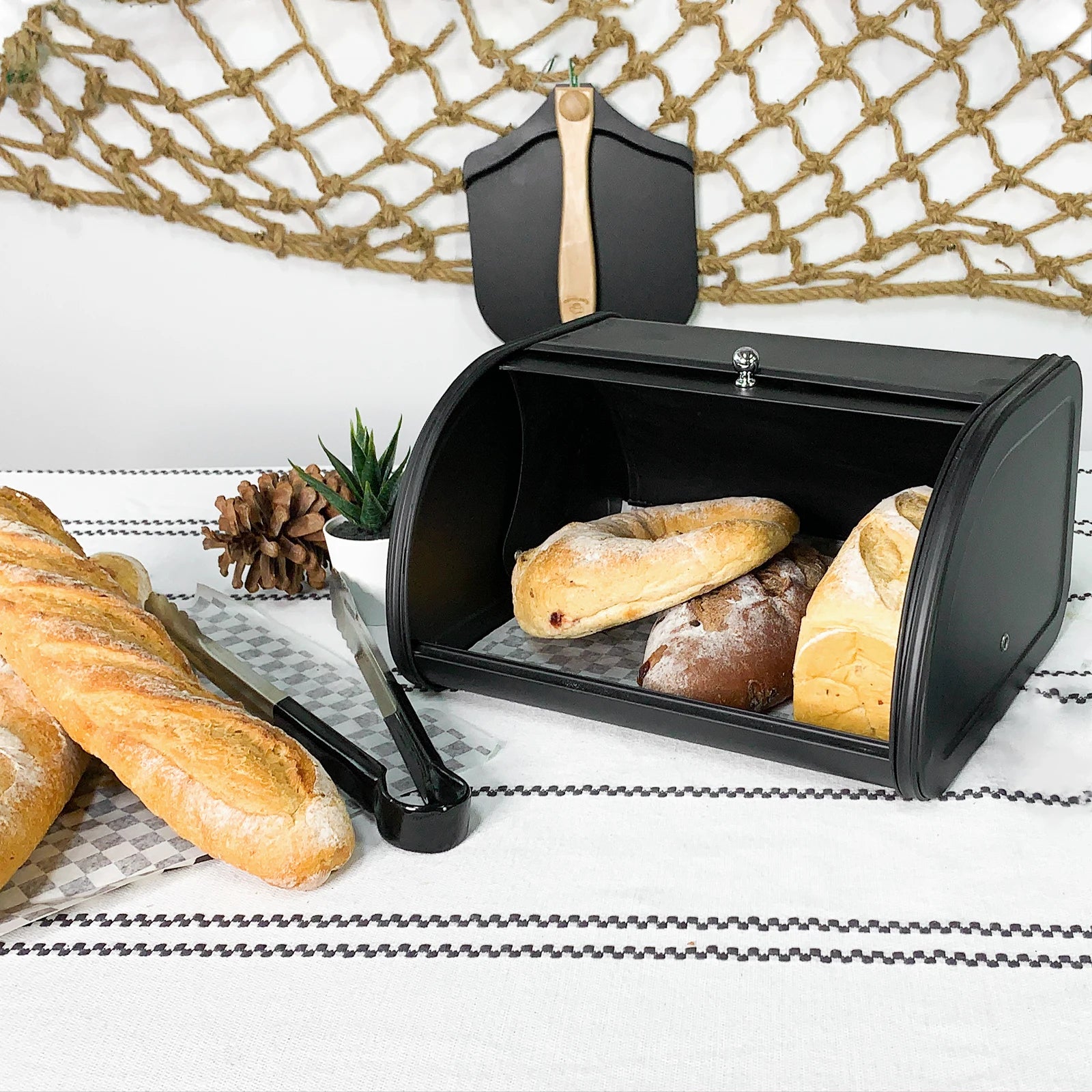 Bread Box with Clamshell Style Opening
