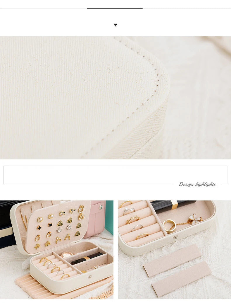 Faux Leather Travel Jewelry Case