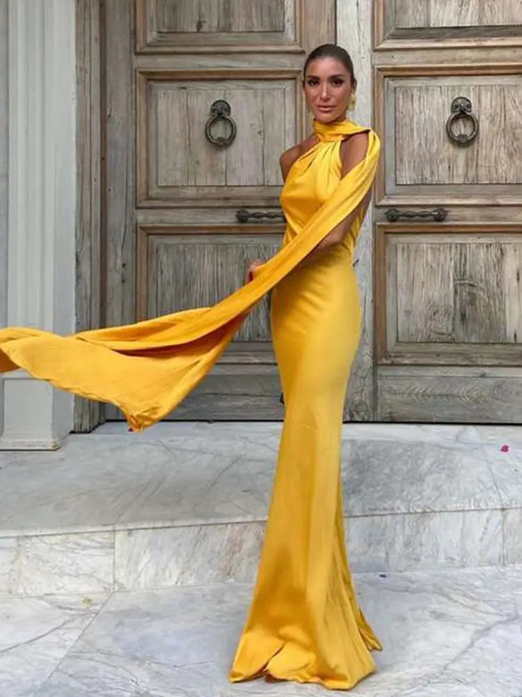 Elegant long female dress