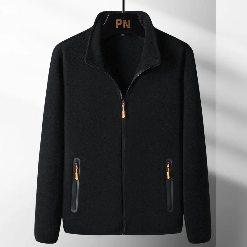 Plus Size Fashion Jacket with Zipper Pockets