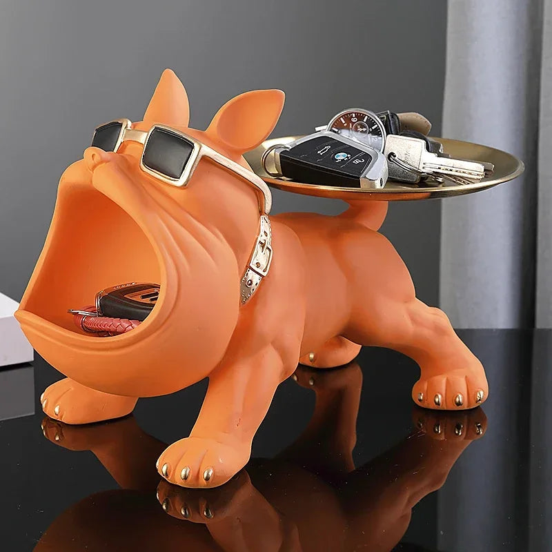 Bulldog style resin sculpture for decoration