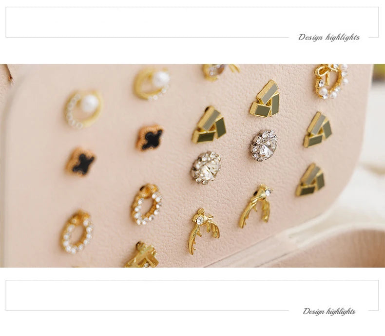 Faux Leather Travel Jewelry Case