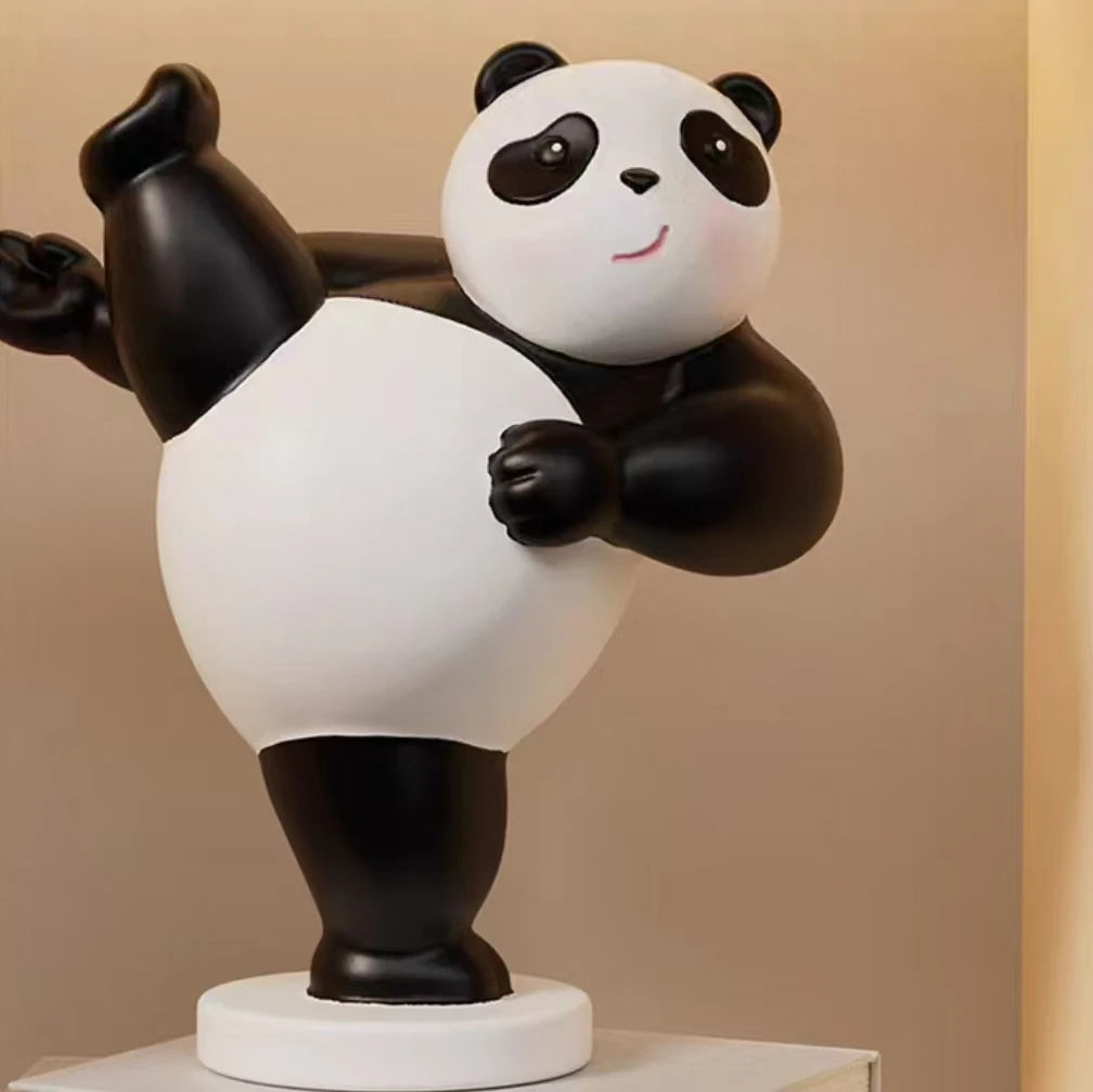 Panda in martial arts fighting stances