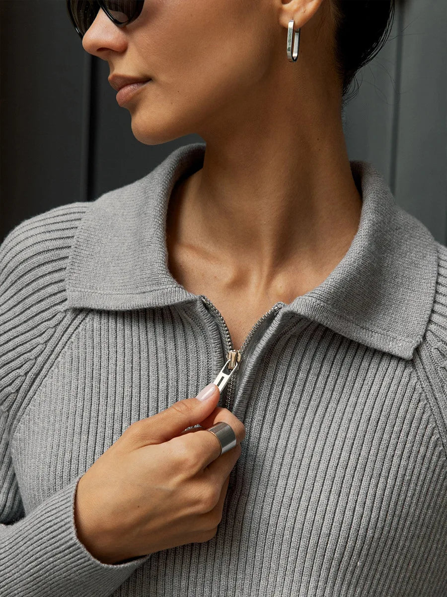 Casual Polo Neck Sweater