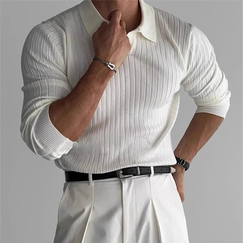 Lightweight, Luxurious, Casual Long Sleeve Polo Shirt