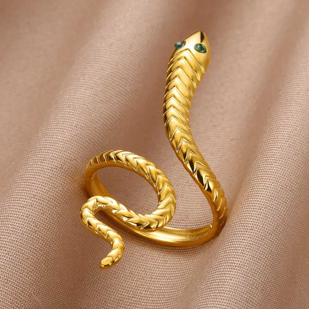 Snake Ring in 18K Gold Plated Stainless Steel