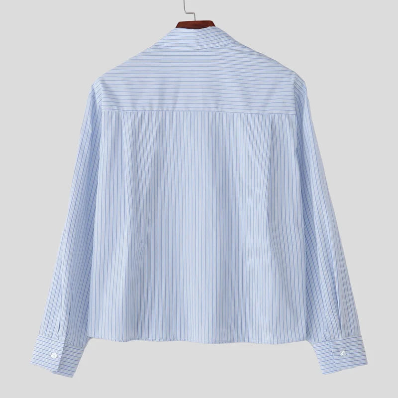 Korean style long sleeve striped shirt