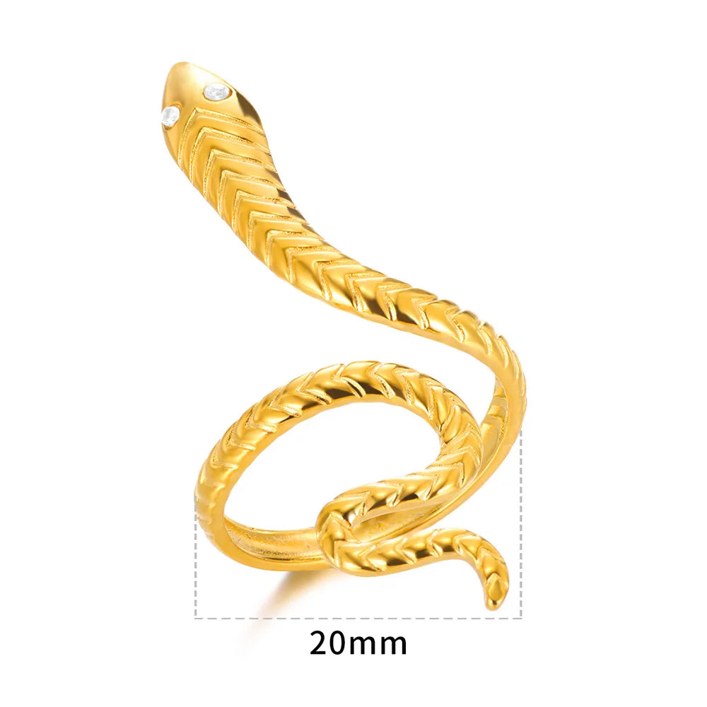 Snake Ring in 18K Gold Plated Stainless Steel