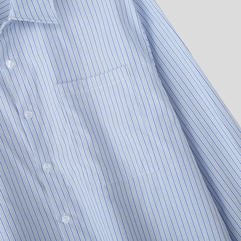 Korean style long sleeve striped shirt
