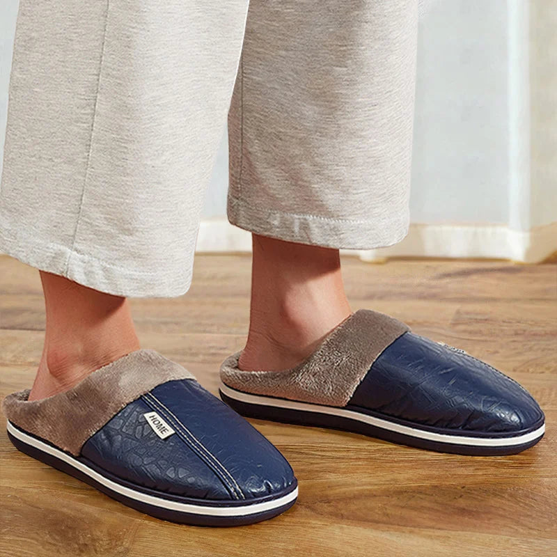 Warm slippers with non-slip TPR rubber sole
