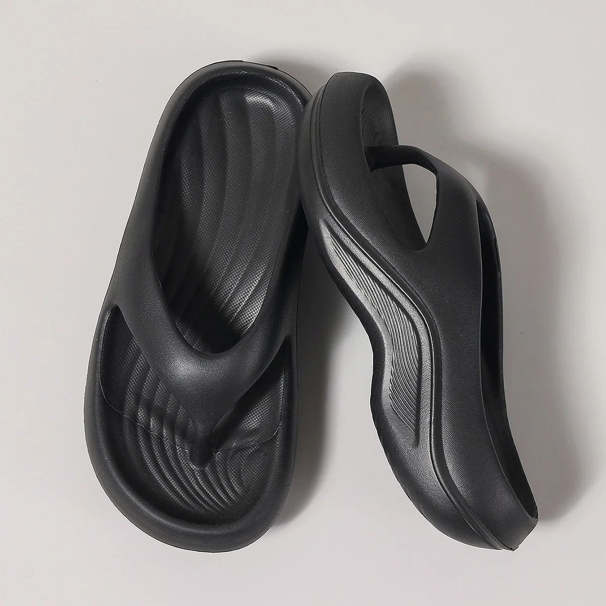 Pair of thick EVA platform flip flops