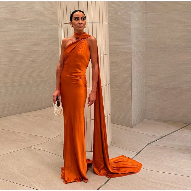 Elegant long female dress