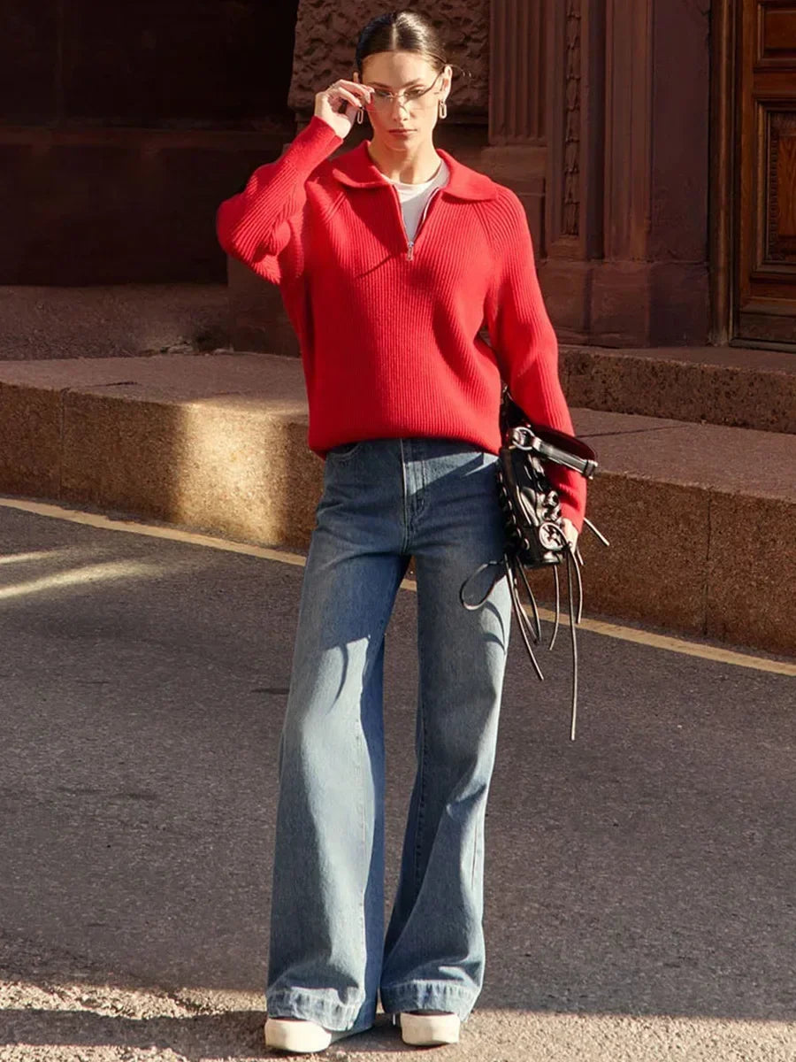 Casual Polo Neck Sweater