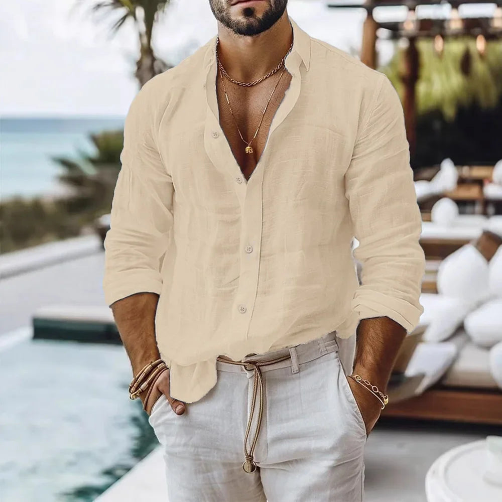 Men's Cotton and Linen Shirt