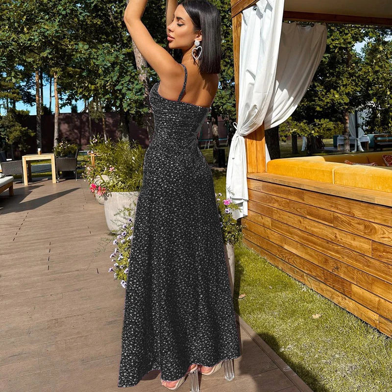 Long Dress with Slit and Floral Print