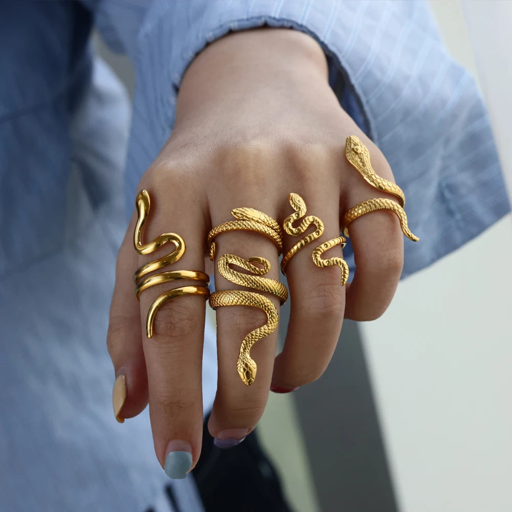 Snake Ring in 18K Gold Plated Stainless Steel