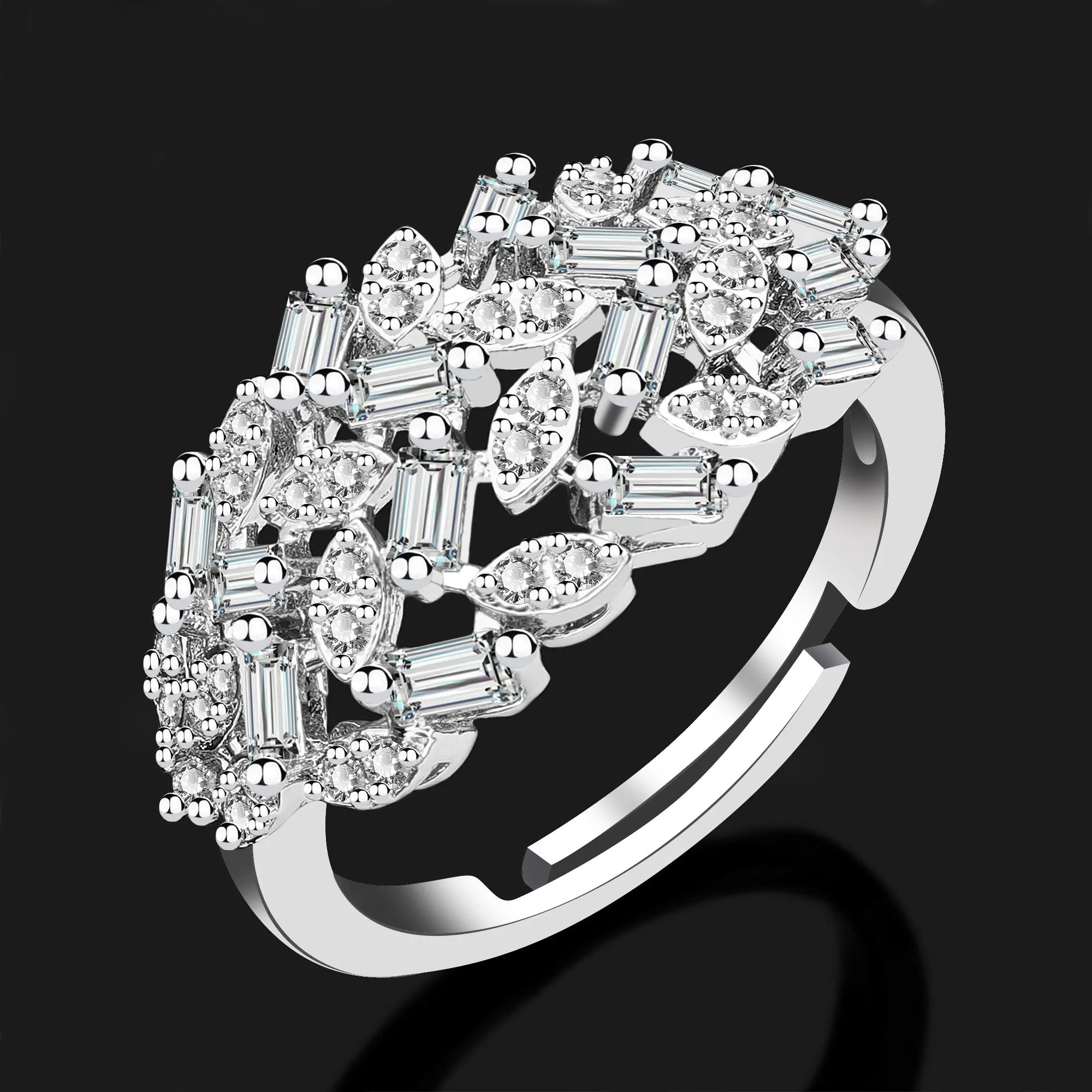 Luxury Bridal Jewelry 4 Pieces Cubic Zirconia Gold Plated