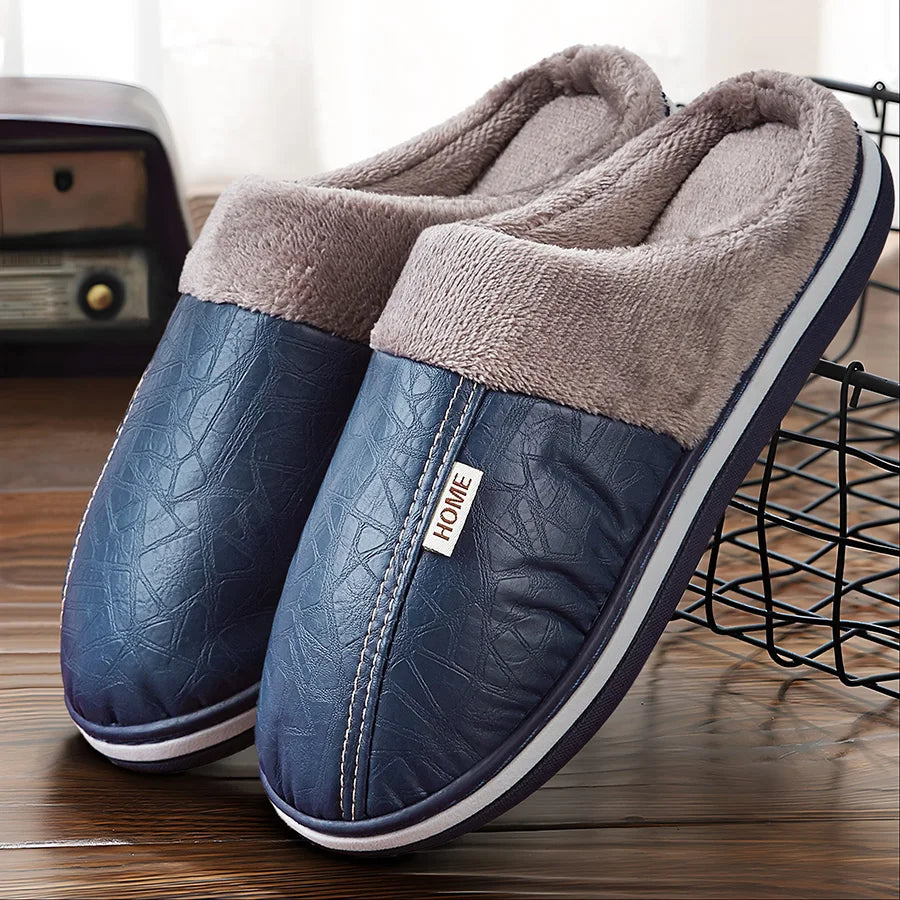 Warm slippers with non-slip TPR rubber sole