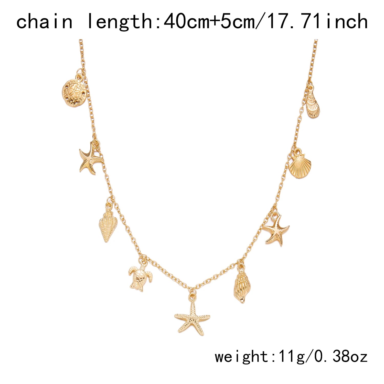 Turtle and Starfish Pendant Necklace