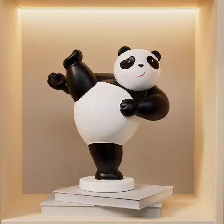 Panda in martial arts fighting stances