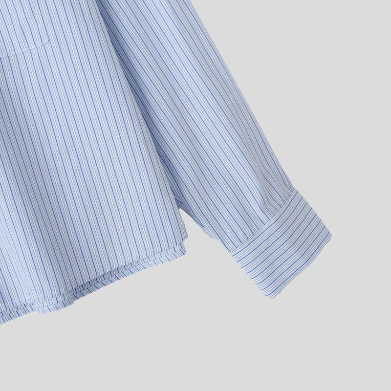 Korean style long sleeve striped shirt