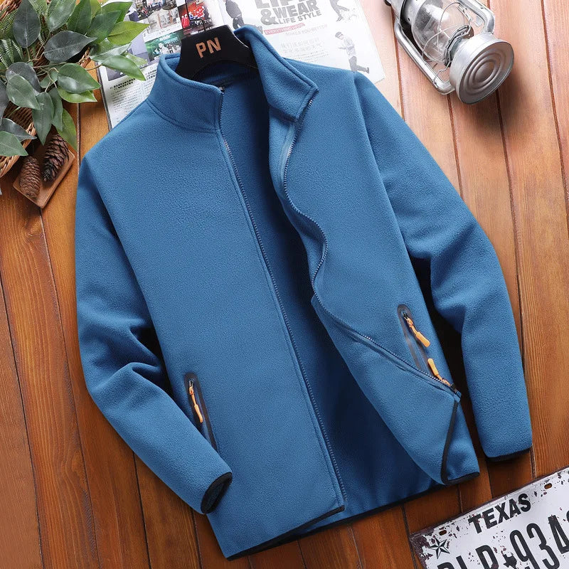 Plus Size Fashion Jacket with Zipper Pockets
