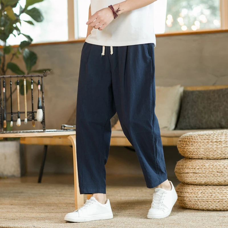 Men's Casual Cotton and Linen Pants