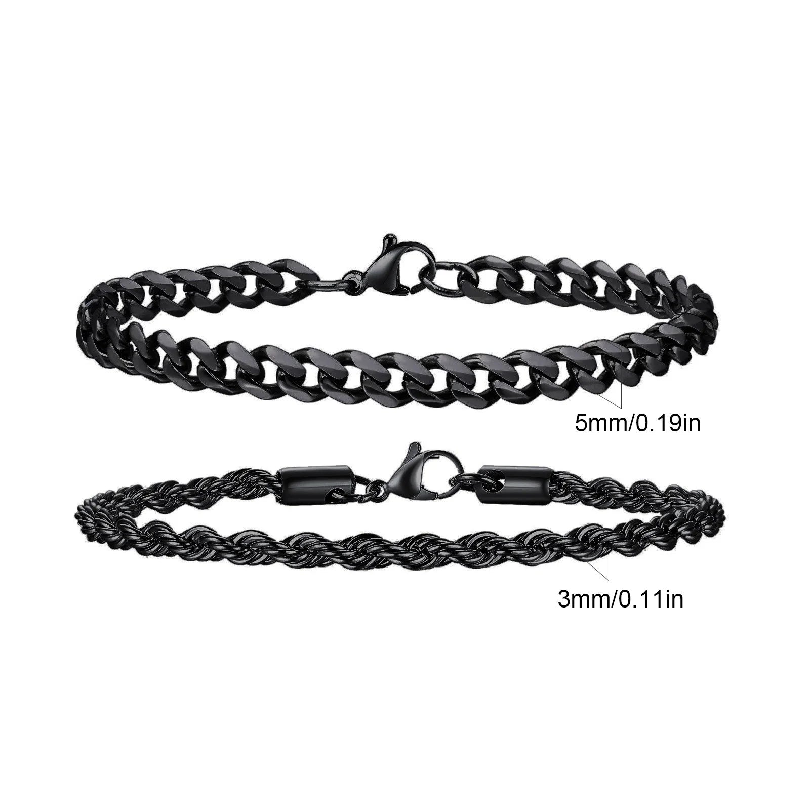 Set of 2 Stainless Steel Bracelets
