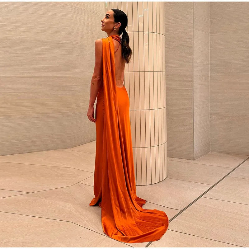 Elegant long female dress