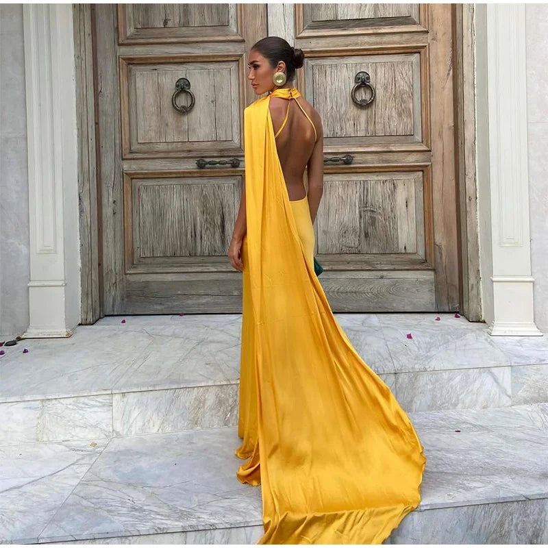 Elegant long female dress