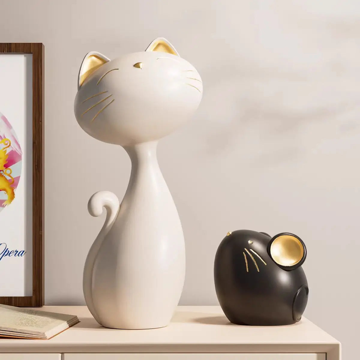 Creative Cat and Mouse Ornament Set