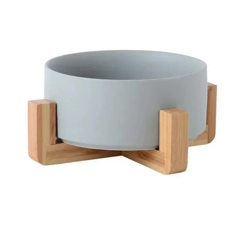 Wooden Bowl with Stand for Pets