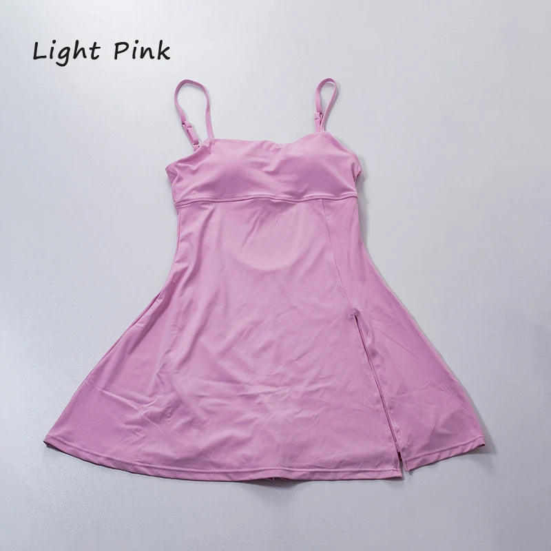 Women's Sporty Dress with Tennis Skirt and U-Style Back