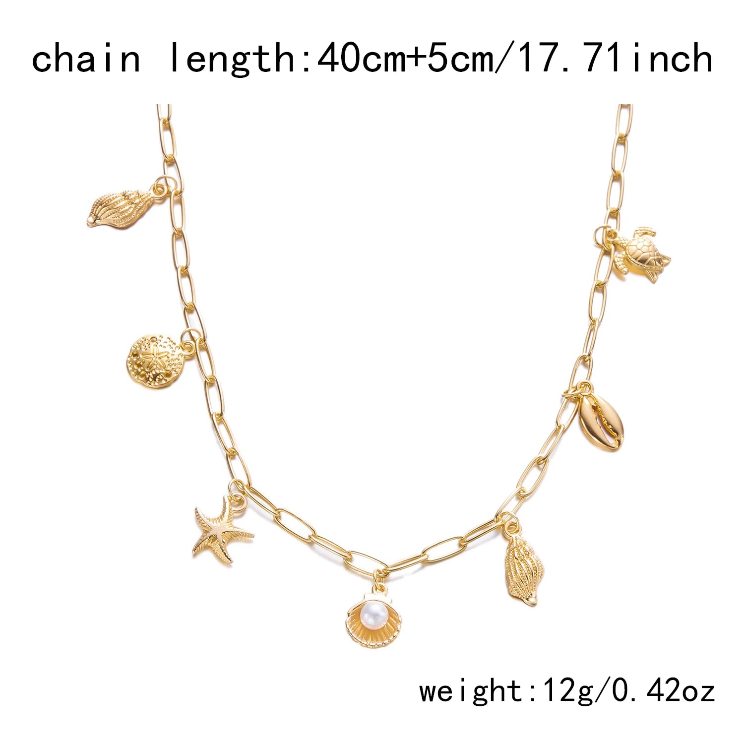 Turtle and Starfish Pendant Necklace