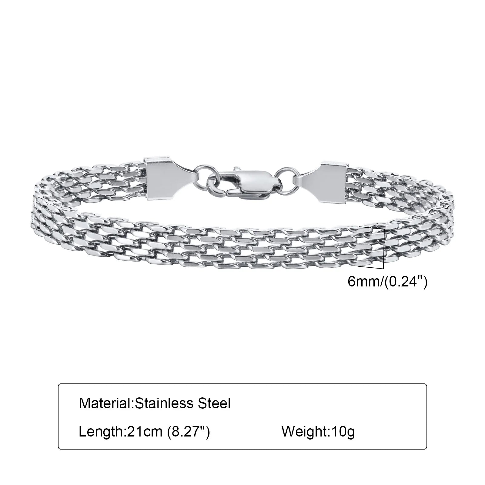 Stainless Steel Italian Mesh Chain Bracelet