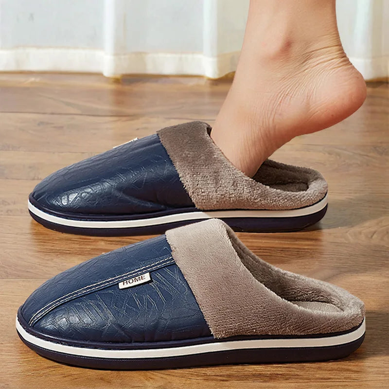 Warm slippers with non-slip TPR rubber sole