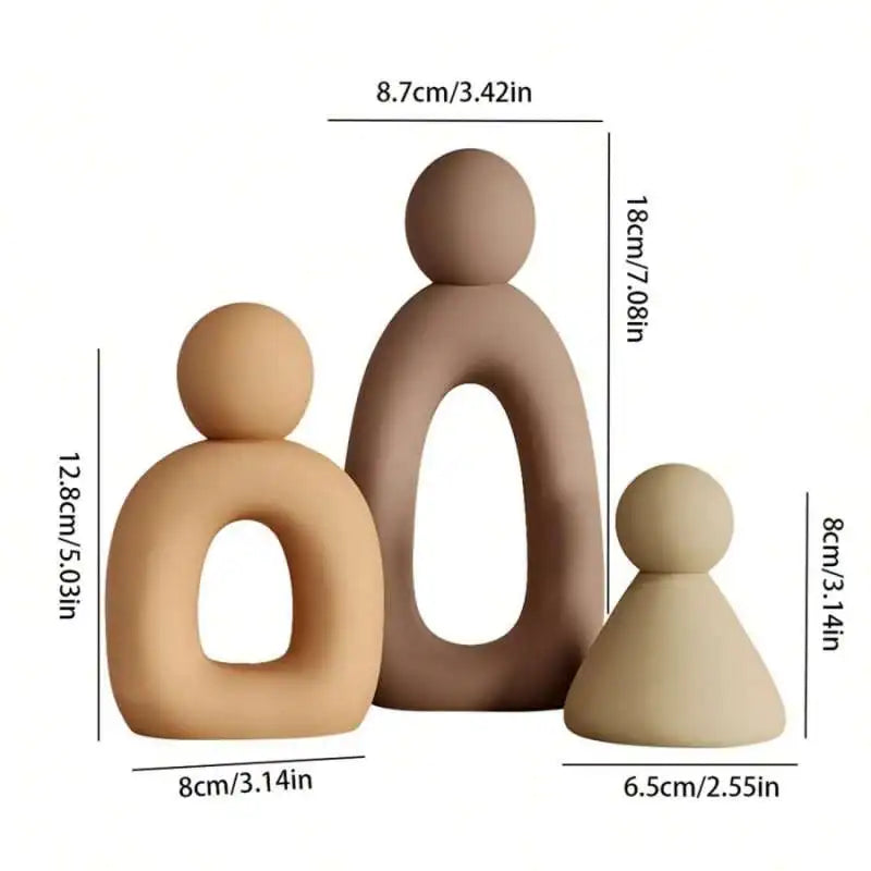 Modern style decorative hollow family sculpture for decoration