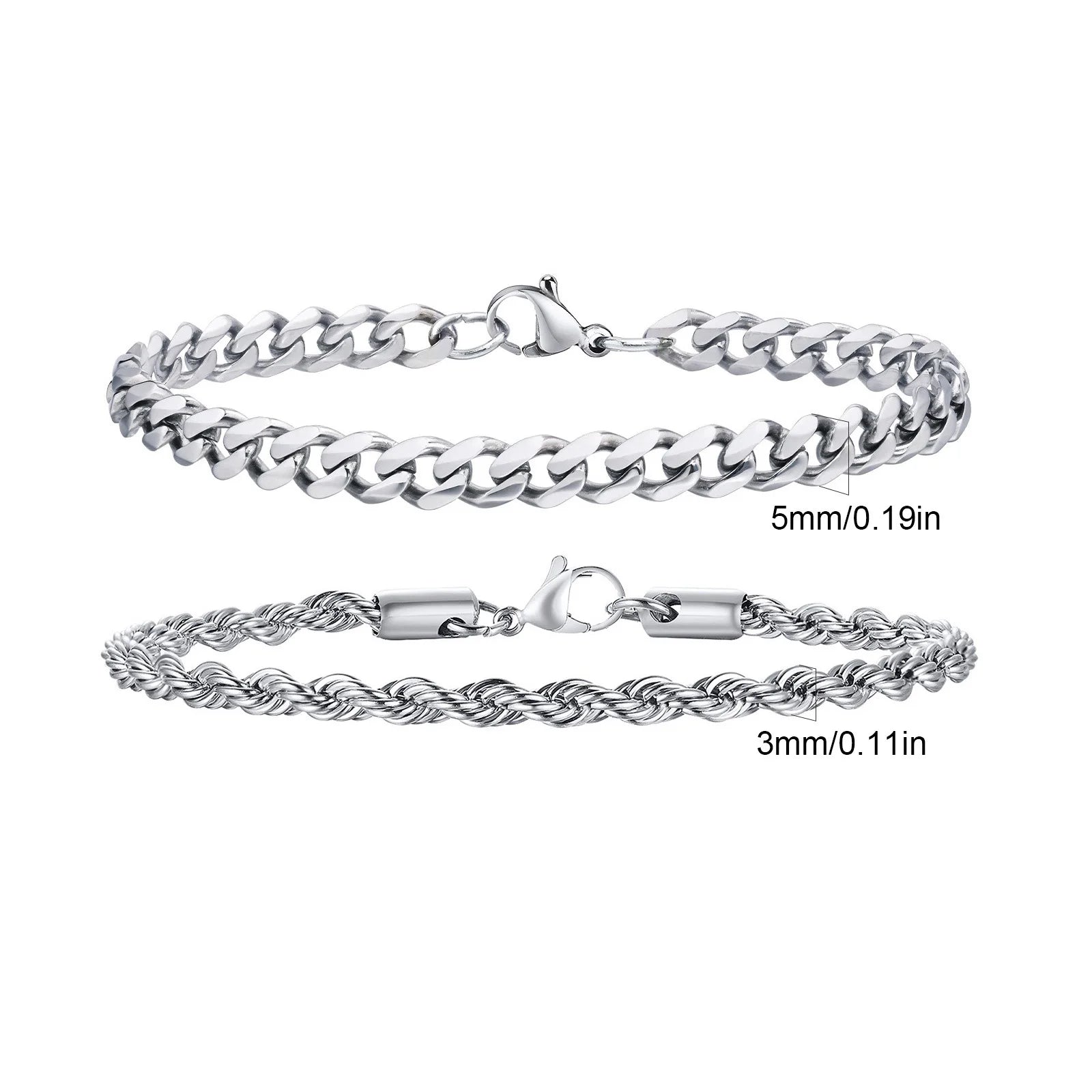 Set of 2 Stainless Steel Bracelets