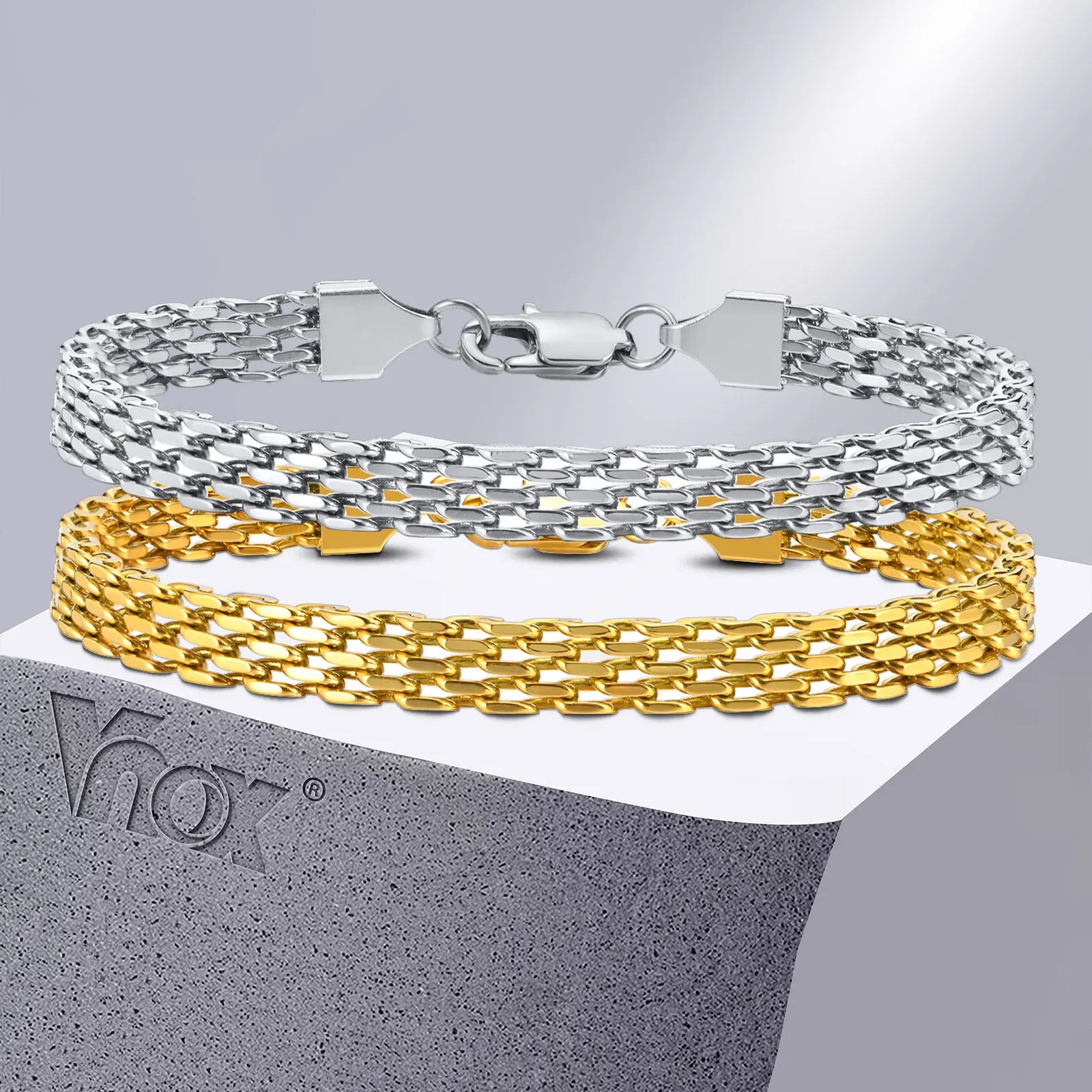 Stainless Steel Italian Mesh Chain Bracelet